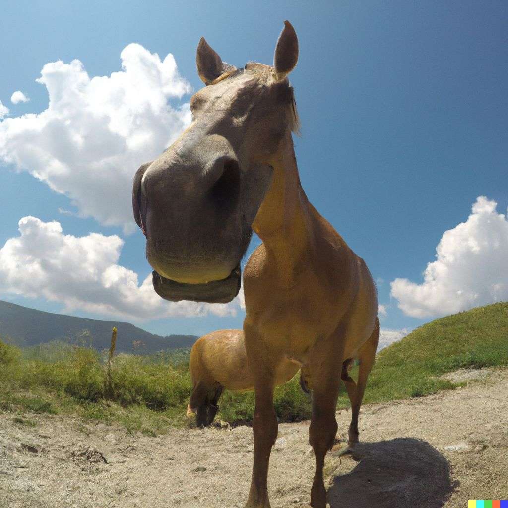 a horse, photograph taken on a GoPro